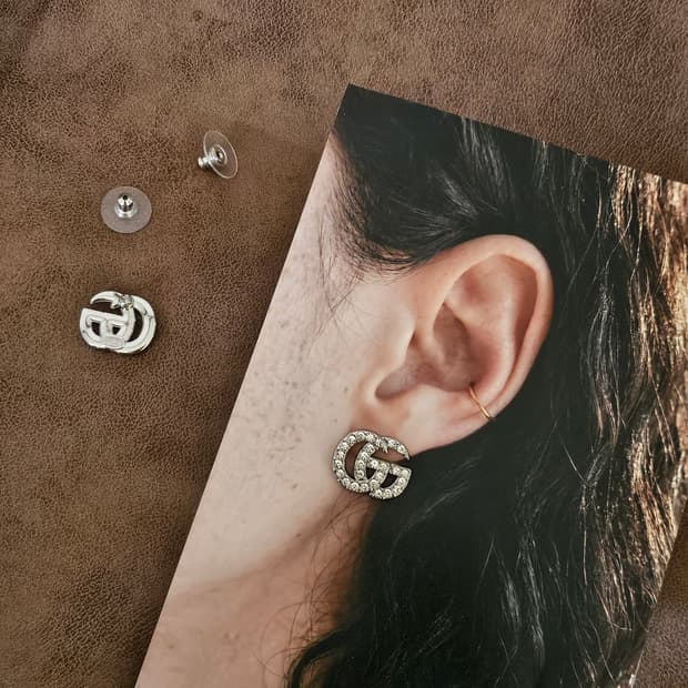 구찌 정품 빈티지 업사이클링 귀걸이 925실버