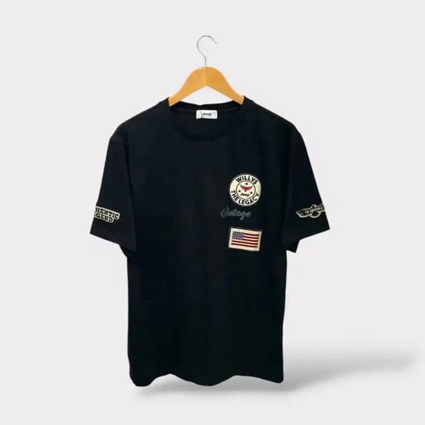 [새상품]지프JEEP 성조기와펜 반팔티 블랙 XL