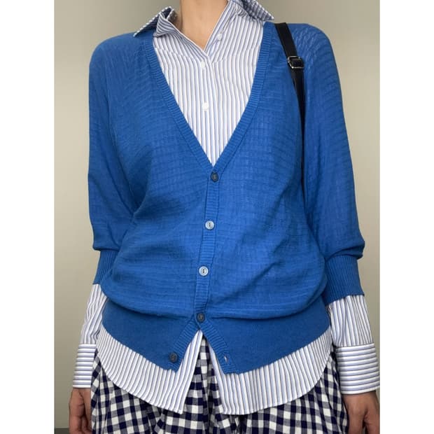 빈티지 블루 가디건