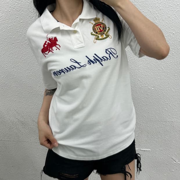 폴로 랄프로렌 치프키프 빅포니 화이트 pk반팔 XL