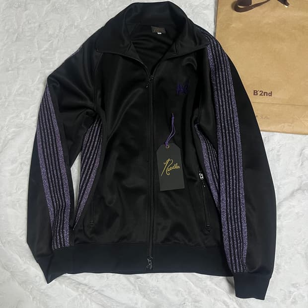 Needles 니들스xB'2nd 한정 별주 라메 트랙 자켓 져지 검정보라