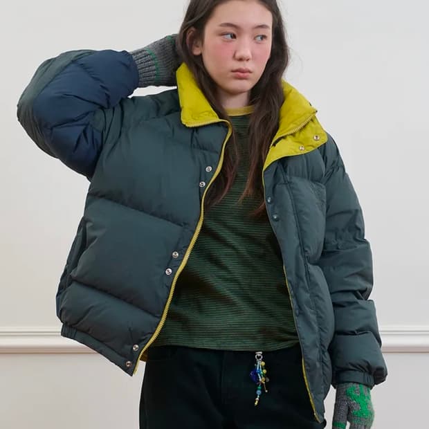 노컨텐츠 리버시블 덕다운 점퍼 (챠콜옐로우)