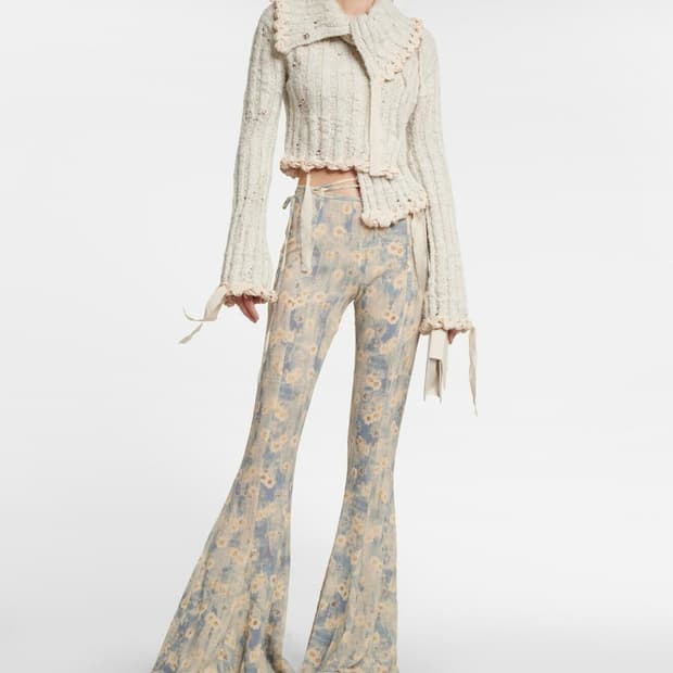 Acne Studios Flared Floral Pants