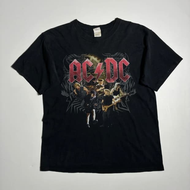 AC/DC 블랙 아이스 월드 투어 그래픽 반팔 티셔츠 R3247