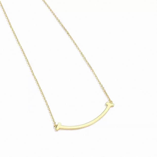 티파니앤코 스마일 팬던트 목걸이 골드