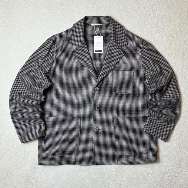 드본팩쳐 100% 캐시미어 하운드체크 프렌치 자켓 PN6362