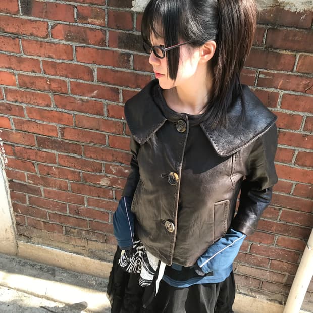 vintage real leather jacket