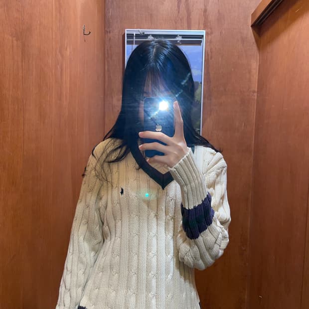 (M) POLO 폴로 랄프로렌 케이블 브이넥 니트