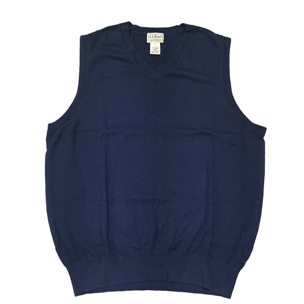 CL429 M 엘엘빈 00s 코튼캐시미어 V넥 네이비 조끼 니트베스트