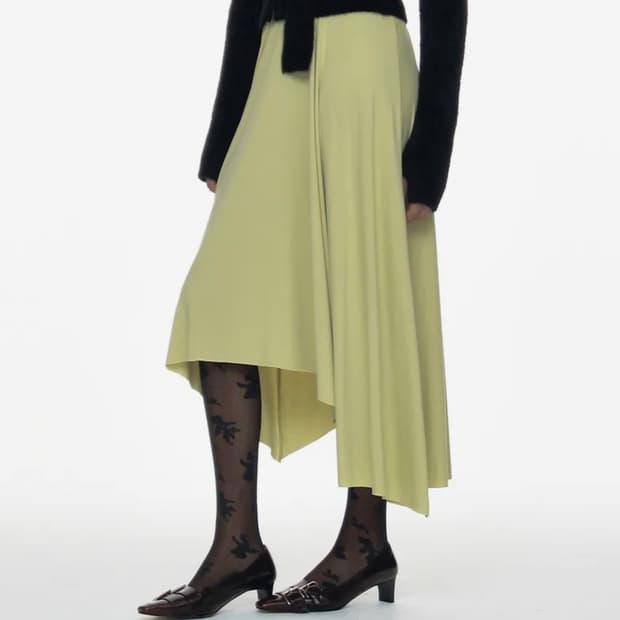 파르티멘토 우먼 저지 어시매트릭 스커트 S