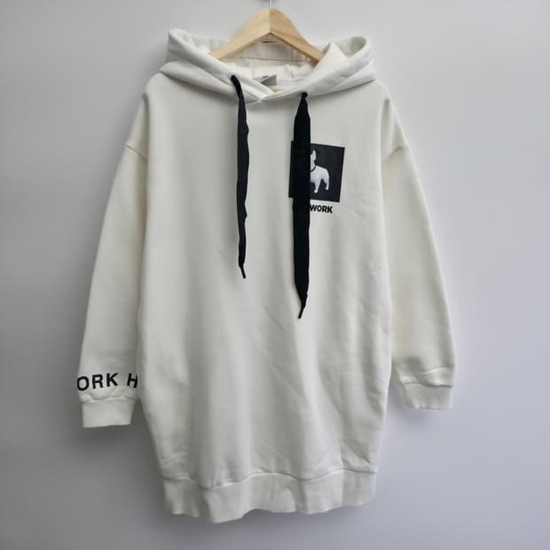 [FREE] 라이프워크 원피스 후드티 화이트