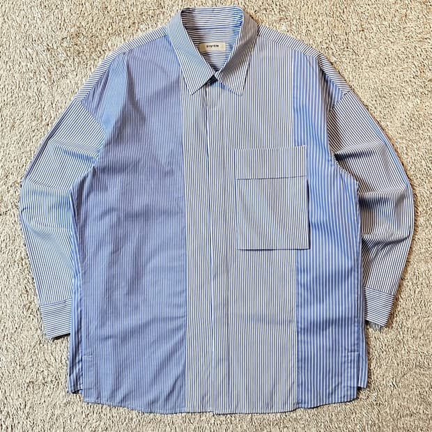 시스템옴므 오버핏 스트라이프 셔츠_100