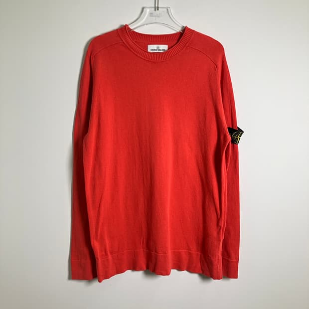 스톤아일랜드 로고 패치 니트 스웨터 XL