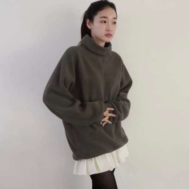 She is cute 쉬이즈큐트 오버사이즈 플리스 fleece