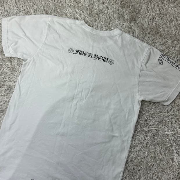 [M] 백화점판 정품 크롬하츠 퍽유로고 반팔 화이트