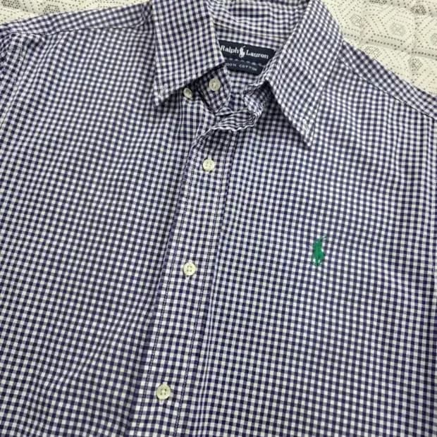 폴로 랄프로렌 체크 셔츠 블루 95