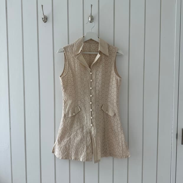 Ivory punching vest dress