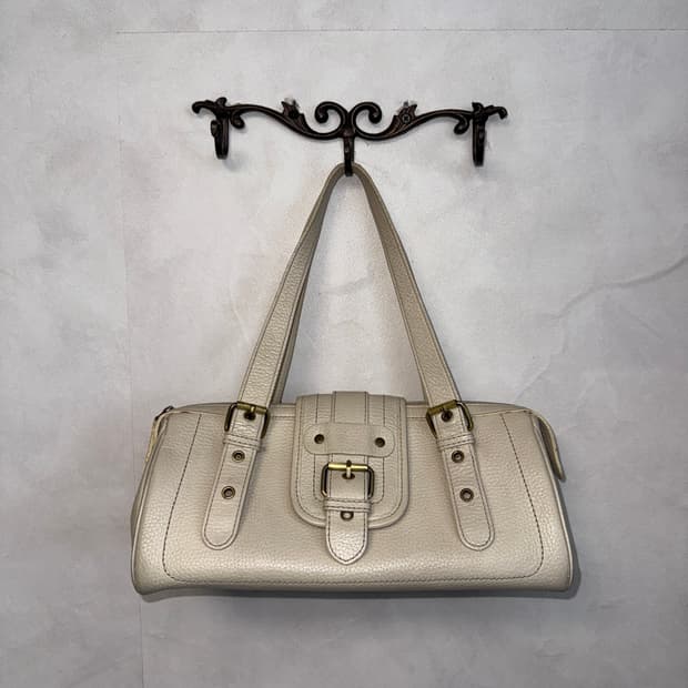 Anne Klein ivory buckle shoulder bag 
