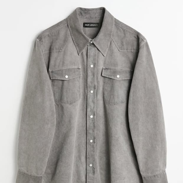 46 아워레가시 프론티어 애틱 카본워시 데님셔츠 르메르 오라리 아프레쎄