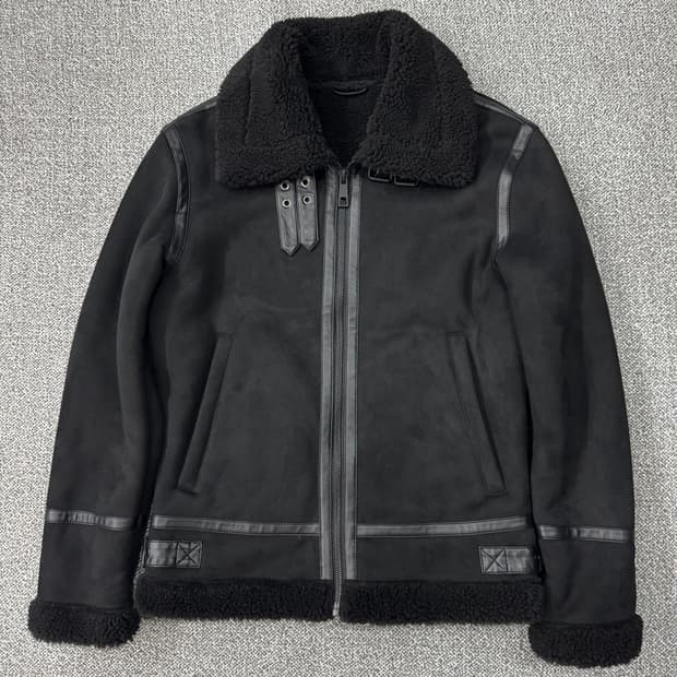 자라 무스탕 자켓 블랙 S 남녀공용