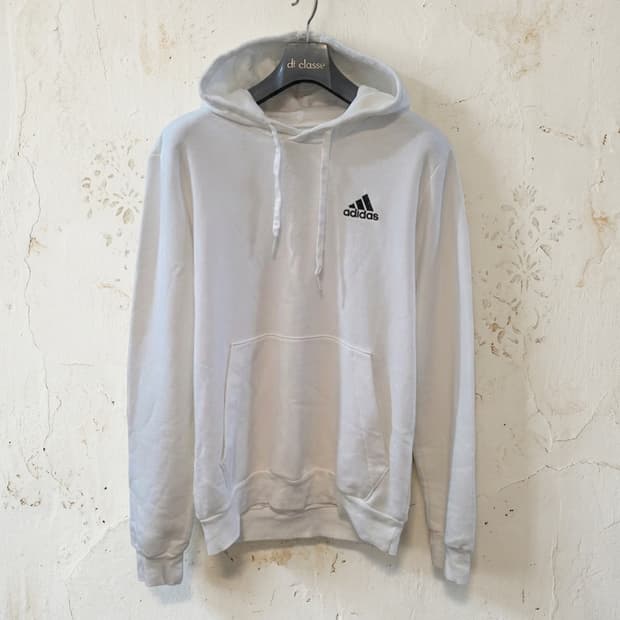 아디다스 화이트 후드티 M
