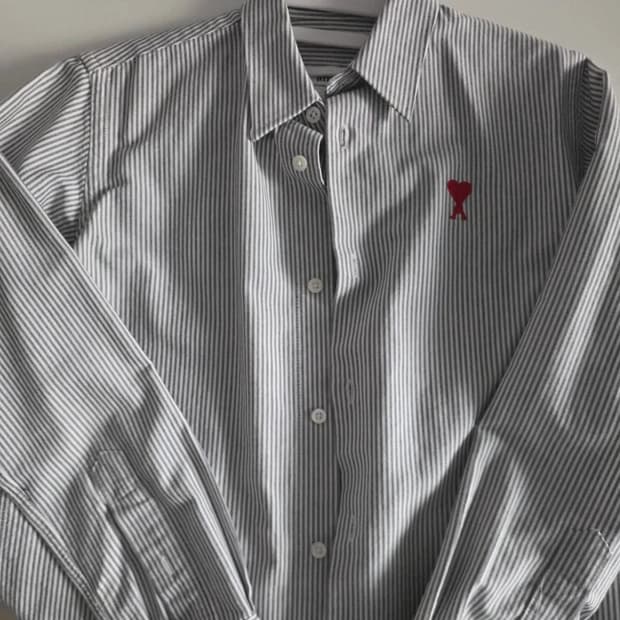 아미 여성 스트라이프 옥스포드 셔츠 36