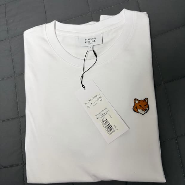 메종 키츠네 폭스 헤드 패치 레귤러 티셔츠 화이트 M