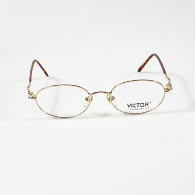 90a VICTOR 골드 슬림 오벌 메탈 빈티지 안경