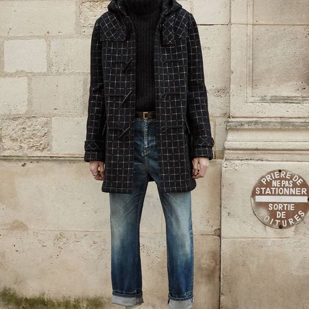 현금가70 에눌불가 생로랑 체크 더플코트 48 100사이즈