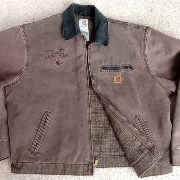 칼하트 J97 디트로이트 J&M 일렉트릭 서플라이 커스텀 자켓 체스트넛