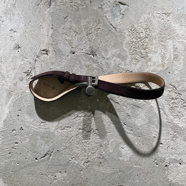 브룩스 브라더스 다크 브라운 레더 벨트