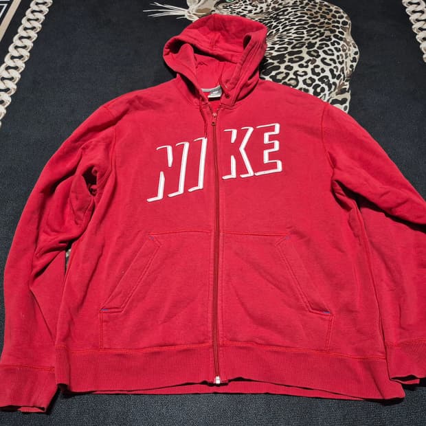 (희귀)00's 나이키 빈티지 Y2K 후드집업 레드 XL