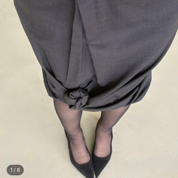 maxmara 애시메트리 드레이프 트위스트 스커트