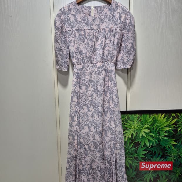 (세일)(새상품)핑크 플라워 패턴 롱 원피스