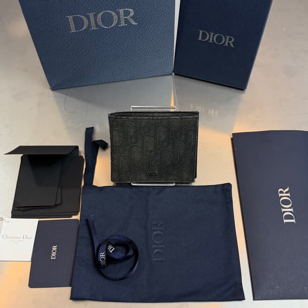 [리오브] 디올 오블리크 자카드 반지갑