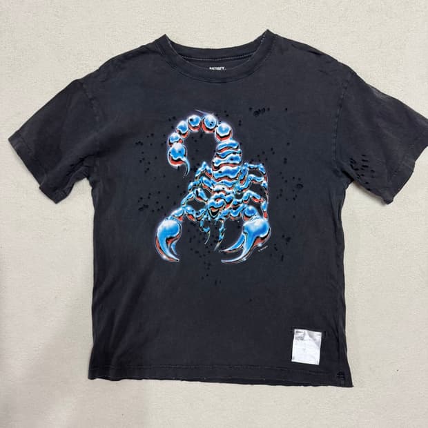 새티스파이 모스테크 티셔츠 에이지드 블랙 S 스콜피온