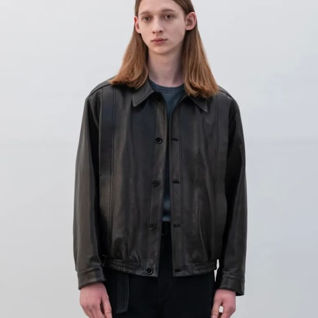 인사일런스 램스킨 레더 자켓 블랙