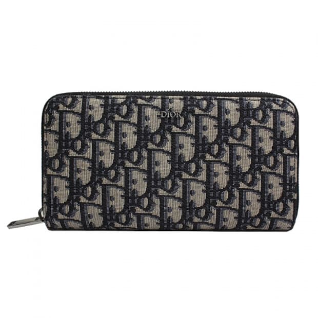 디올 오블리크 지피 장지갑