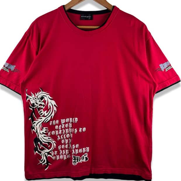 JPN 00S Y2K 오리엔탈 용 레이어드 티셔츠4463