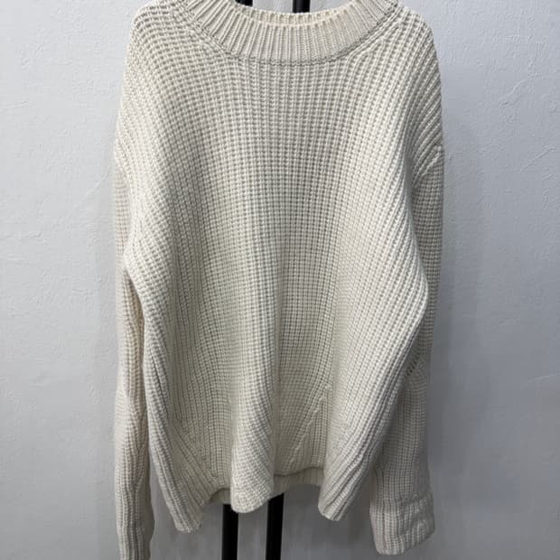 정품) 시스템 21ss 루즈핏 아이보리 골지 니트 스웨터 90