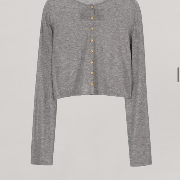 오버듀플레어 소프트 미니 가디건 멜란지 그레이