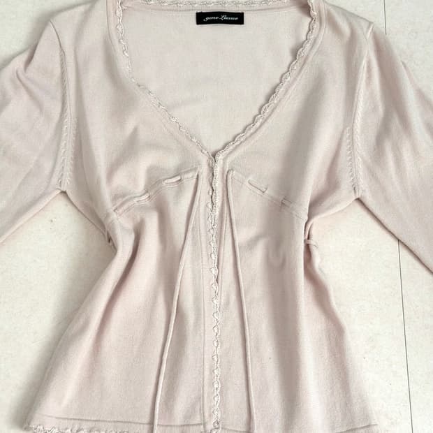 베이비 핑크 레이스 가디건 Babypink Lace Cardigan