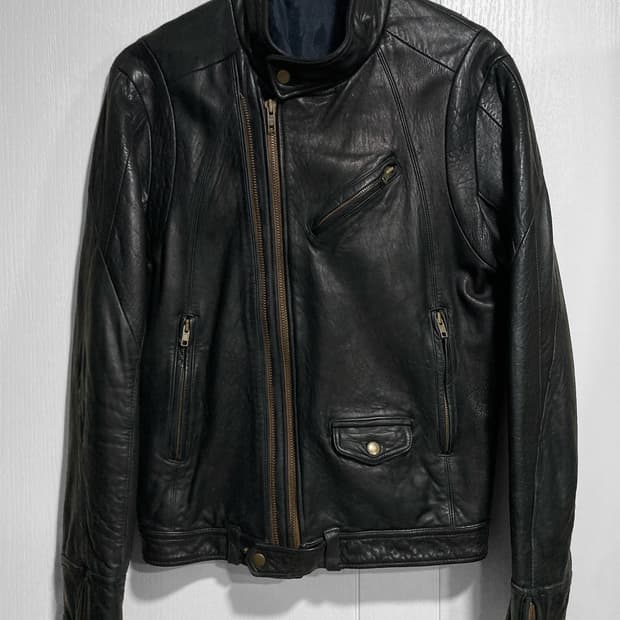 더블 지퍼 가죽 자켓