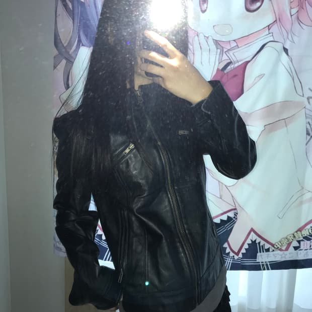 블랙 양피 레더자켓