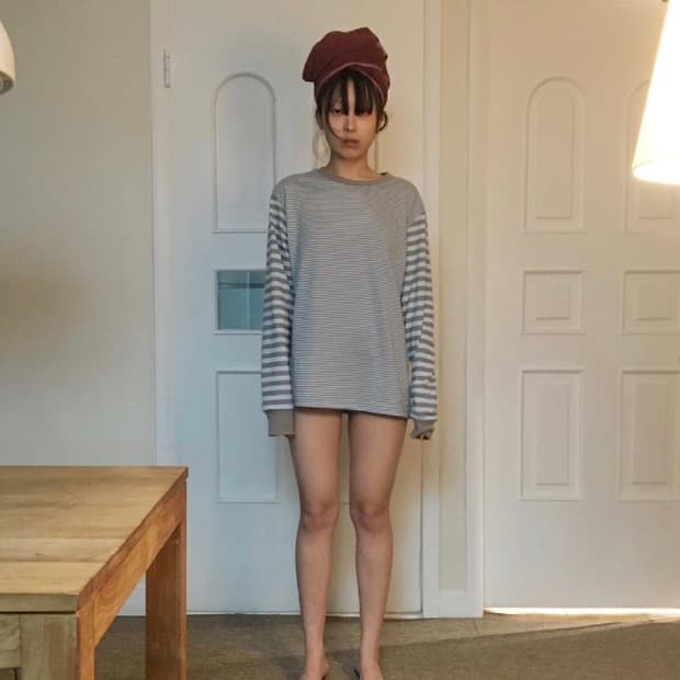 Omilewear 영마일웨어 스트라이프 롱 슬리브