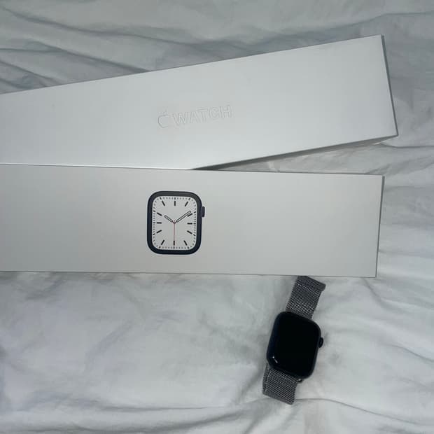 애플워치7 45mm 블랙 스테인리스 스틸 밀레니즈 루프