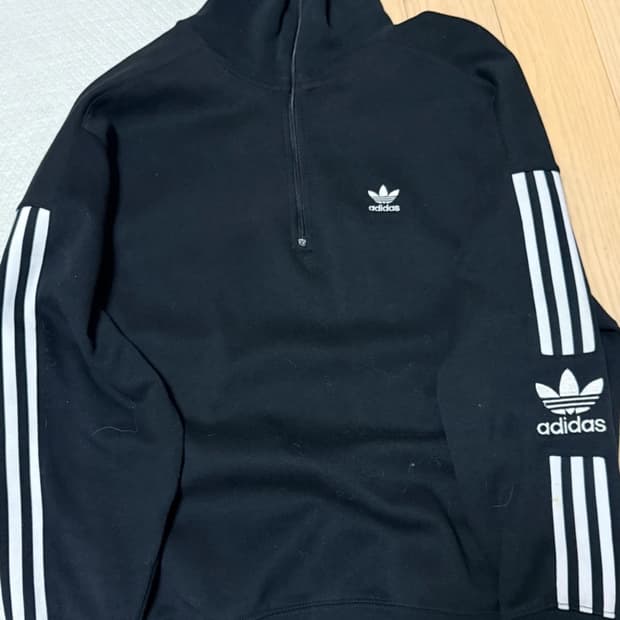 아디다스 하프집업 맨투맨 블랙 M