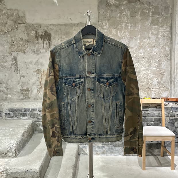 데님 앤 서플라이 랄프 로렌 카모 플라쥬 슬리브 도킹 데님 자켓