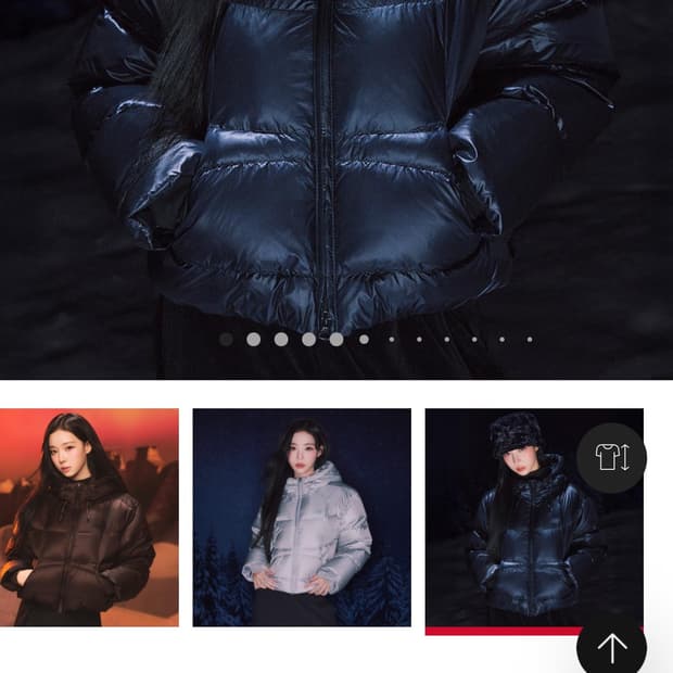 뉴발란스 패딩 우먼 플라잉 후드형 숏다운 S사이즈 글로시 블랙 새상품 