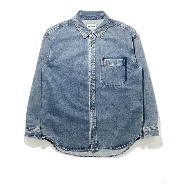 Mind Bridge Pocket Washed Denim Shirt